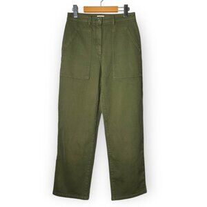 Wilfred Free Olive Green Modern High Waisted Utility Pant